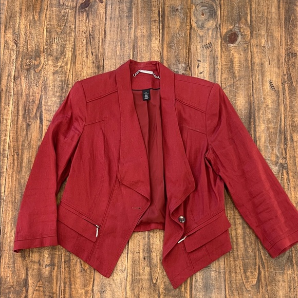 White House Black Market Red Blazer - Picture 1 of 2